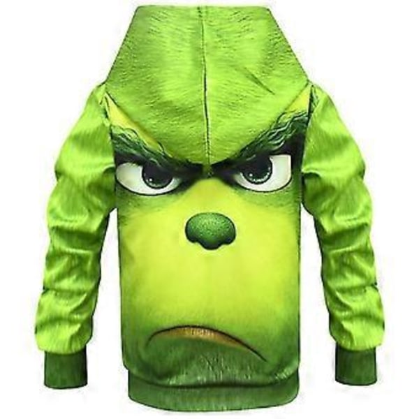 Pojke Jacka Kappa The Grinch Hooded Dragkedja Tröja Jul Sweatshirt Toppar -NMAOV( 6-7 År)