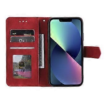 Nail Skin Feel Lærveske til iPhone 16 Pro (Rød)
