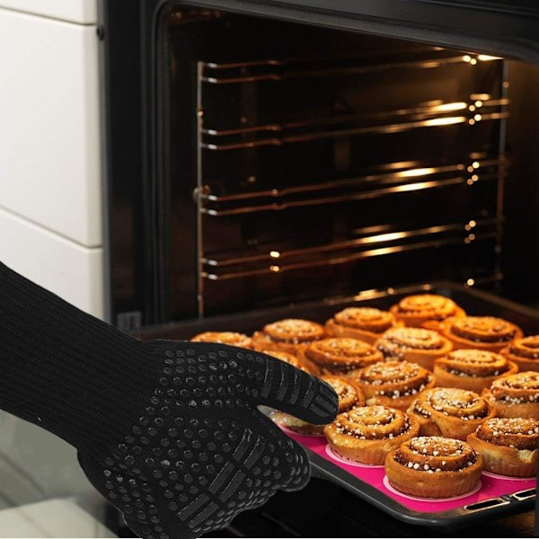 Sklisikre silikongrillerhansker for grill, ovn, ovn, varme-