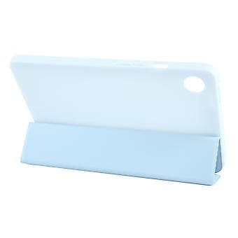 Tri-fold lærtablettveske for Samsung Galaxy Tab A9 (Himmelblå)