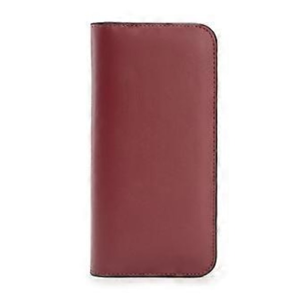 Magnetiskt Spänne Bifold Lång Plånbok Multifunktionell och Portabel för Resor (Claret)