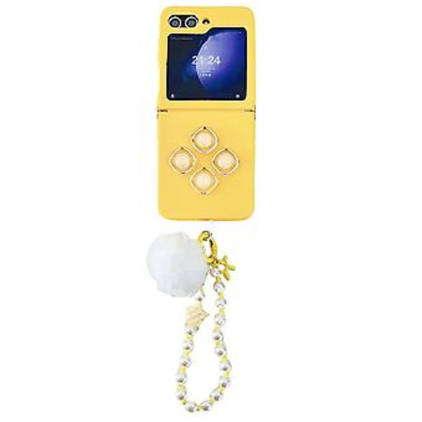 Firkant Væske Silikon Cover Til Samsung Galaxy Z Flip5 (Gul)