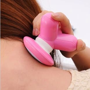 Blå, mini massager, vibrerende massager, trekantet stativ massag