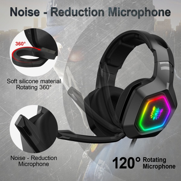 Wireless gaming headset 7.1 surround sound, wireless connection h