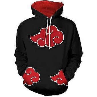 Naruto Voksne Menn Kvinner Akatsuki Sky 3D-printet Hettegenser Pullover Anime Hettegenser Topper Gaver (2XL)