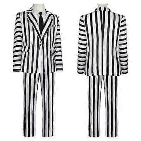 Beetlejuice 2 Aikuisten Halloween Karnevaali Cosplay Asut (XL mies)