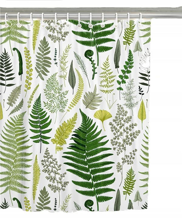 Duschdraperi med 12 ringar för fixering, 180x200 cm, vattenflöde（C