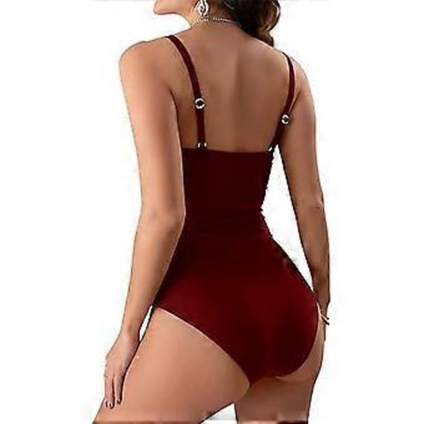 Sexy badedrakt for kvinner, hel drakt med høyt snitt, monokini, sexy badetøy, blå XL (XL Blå)