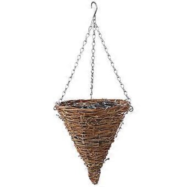 Rattan Korg Konformad Design Blomkorg Hängande Blomkruka Växtkorg Förvaringsbehållare för Hemmet (S Träfärg)