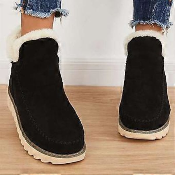 1 Pari Naisten Klassiset Liukumattomat Nilkkurit Ugg-tyyliset Mustat Puuvillaiset 1 Pari Lämpimät Lumikengät Microfleece-vuorella (35 Ruskea)