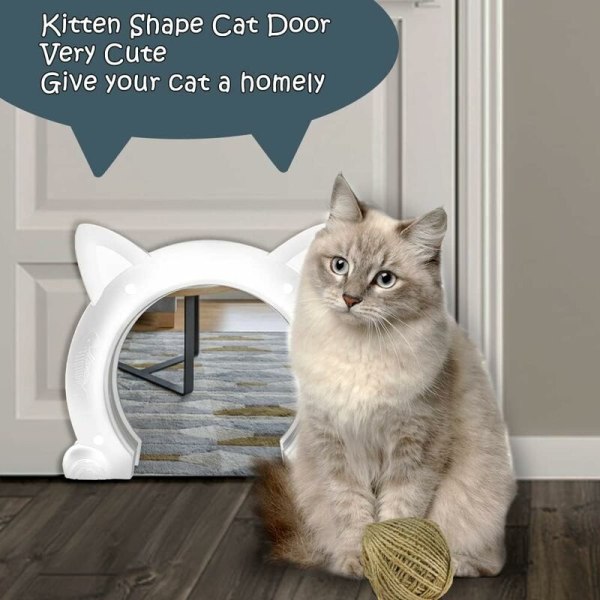 (white，22.5*27*5.5cm)Cat door, large cat flap, ABS plastic cat fl