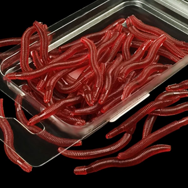50 stk. bløde plastik orm til basfiskeri, bløde plastik orm