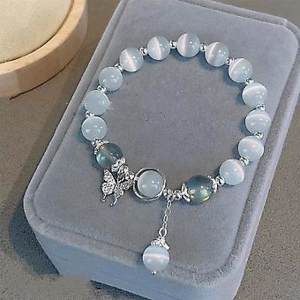 Sommerfugl Anheng Grått Armbånd Månesteins Stretch Armbånd Gave( )