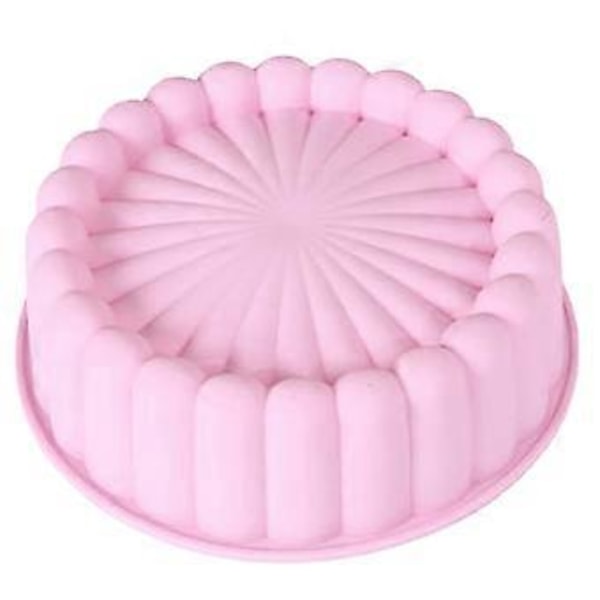 Kakeform Rund Solsikke Non-Stick Matvarekvalitet Høy Temperaturbestandighet DIY Silikon Lett Å Løsne Bakeform Bakeverktøy (Rosa)