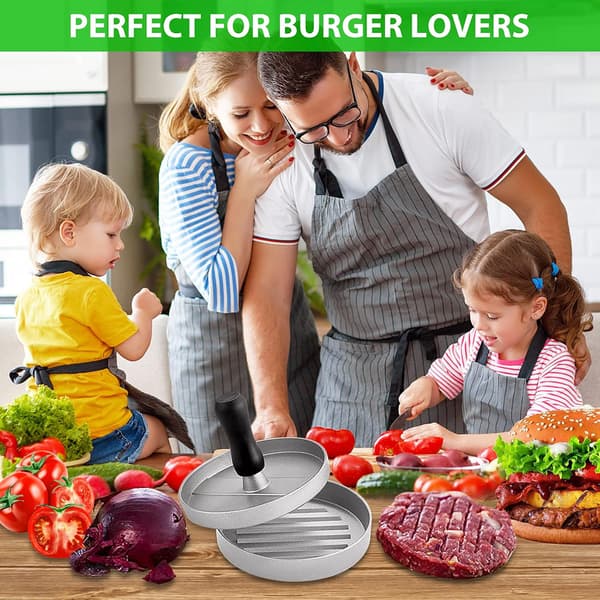 Non-Stick Burgerpress med 100 ark köttpappersomslag för nötkött