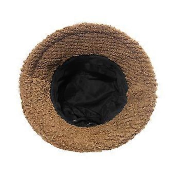 Bucket Hats Foldbar Vindbeskyttelse Fiskerhatte til Kvinder Mænd Casual Panama om Vinteren Efterår brun( brun)