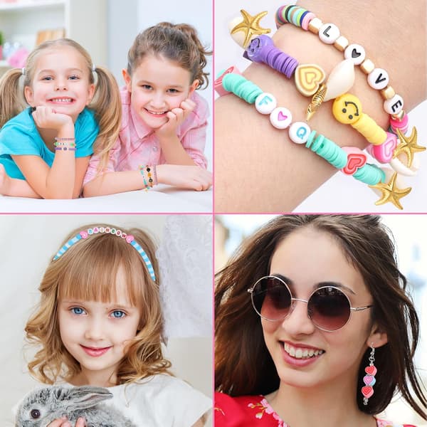 Perler Perler til Armbånd, Håndlavede Flade Polymer Ler Perler, Heish