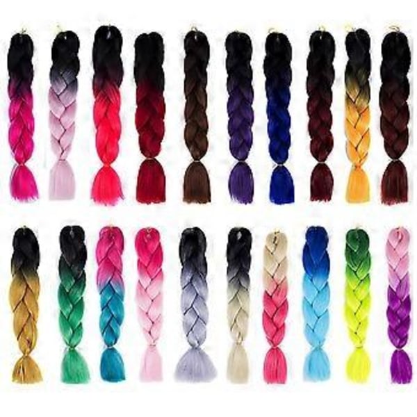 Gradient Farge Parykk Dame Mote Flettet Hårforlengelse for Club QinHai( 8)