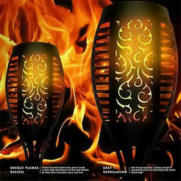 Solcelle Fakkel Lys Dansende Flammende Have Lampe LED Vandtæt 2-10 Stk( )