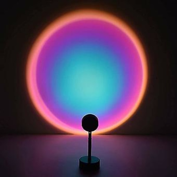 Solnedgang LED Lampe Regnbue Projeksjon Skrivebordslampe Hjem Dekor USB Nattlys Ny (Regnbue)