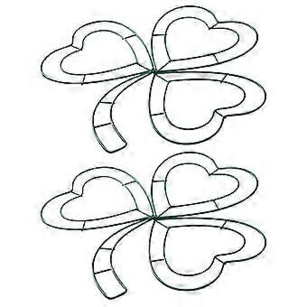 2 st St. Patrick's Metallkransram Irländsk Shamrock Trådkrans Stödram