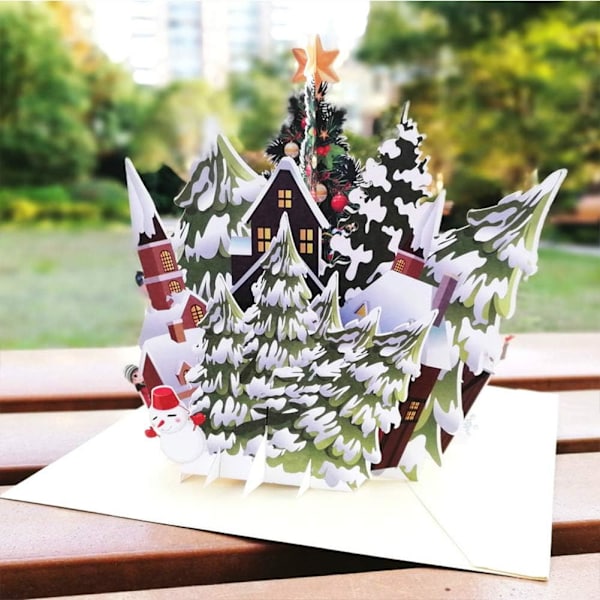 3D-joulukortti, 3D-ponnahdusjoulukortti, joululahjakortti Chr