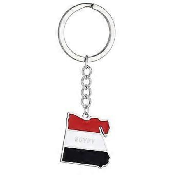 Bærbar Nøglering Rustfrit Stål Kort Nøglering til Kvinder Mænd Egypten Kort Flag Form Nøglering Etnisk Stil Flag Form Nøglering( )