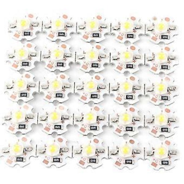 25 stk. 5V LED Chips 200LM 1W Højeffekt LED Lampeperler til DIY Belysningsarmaturer Varm Hvid 3000-3200K
