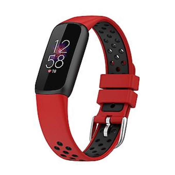 Til Fitbit Luxe Silikonrem (Rød Sort)