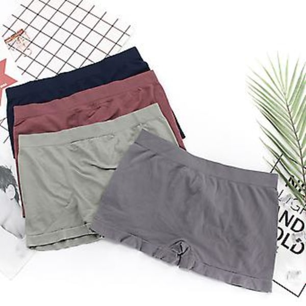 Män Boxers Elastisk Solid Färg Midja Andningsbar U Konvex Antiseptisk Underkläder Bulge Pouch Män Underbyxor Inner Wear Kläder (Ljusgrå)