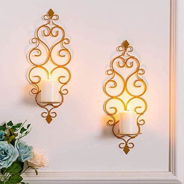 2 Lysestager Tealight Lysestager Retro Smedejern Væg Mou