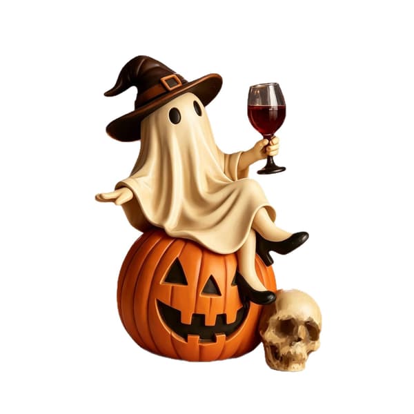 Halloween harpiks spøgelsesfigur, pynt med et glas