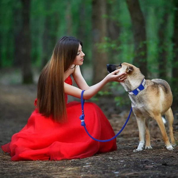 Hundehalsbånd med kobbel, hundehalsbånd og justerbart kobbel, hundekatt Rhi