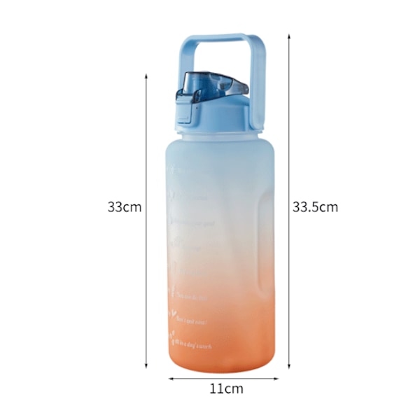 Sininen, vesipullo oljella, suuri kapasiteetti vesipullo, 2000ml