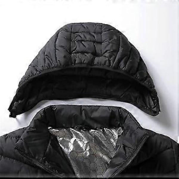 Unisex Miesten ja Naisten Sähköinen USB-Lämmitetty Takki Talvi Lämpötyyny Kangas Kehonlämmitin Pitkähihainen Ulkotakki (4XL Musta)