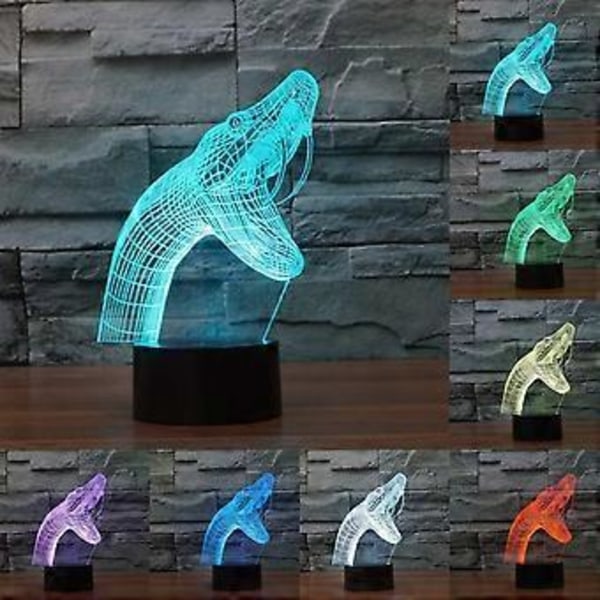Ny typ 3D Slang Nattlampa Bordlampa 3D Lampa Bordlampa 3D LED USB 7 Färgbyte LED Bordlampa Jul Leksak Present