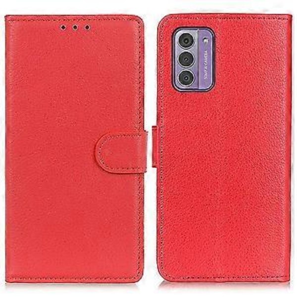 Skyddande stativfodral i PU-läder med litchitextur för Nokia G42 - Plånboksfodral