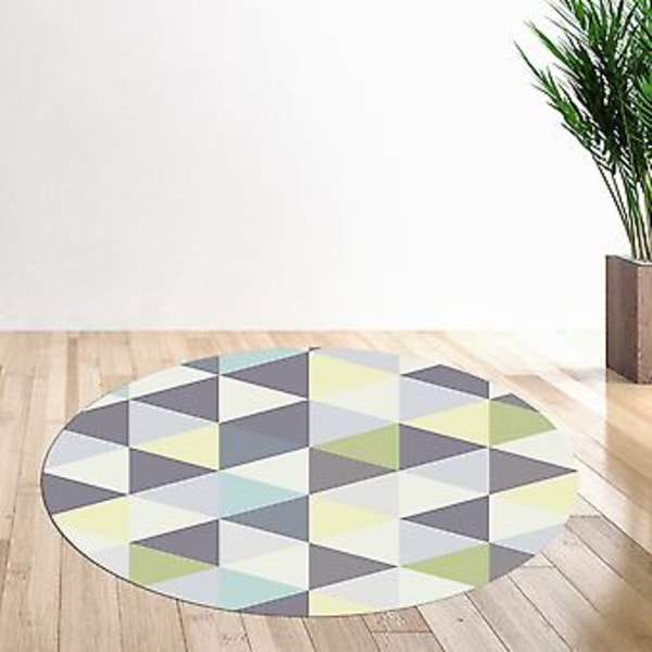 Sklisikker Rund Stolmatte Sittepute Områdetepper Vaskbart Teppe Stue Soverom 60cm