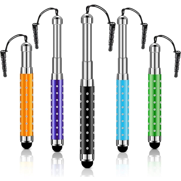 （Tilfældig farve）5 Touch Screen Stylus Retractable Capacitive Touch