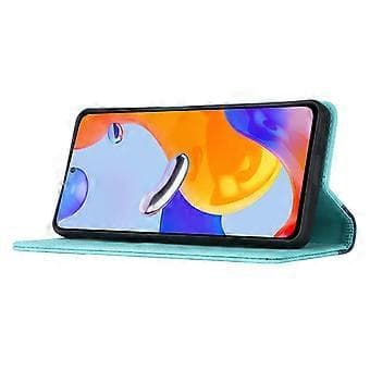 Til Xiaomi Redmi Note 11 Pro etui kalvetekstur 3 kortpladser farvesplejsning læder telefoncover (stil E)