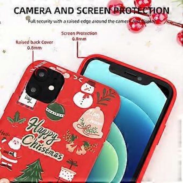 iPhone 13 Etui, Kvinner Jenter Myk TPU Julenissen Rød Beskyttende Etui for iPhone 13, Julenissen