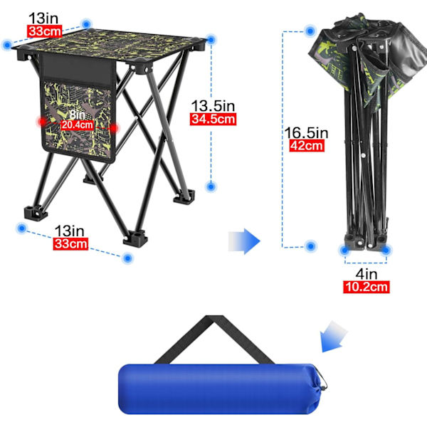 Taitettava kannettava jakkara, Mini Lazy Ladder Stool Camping Outdoor Fo
