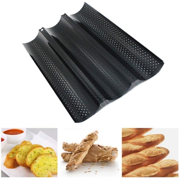 Fransk brødform Non-stick perforert baguetteform Brødform Fransk