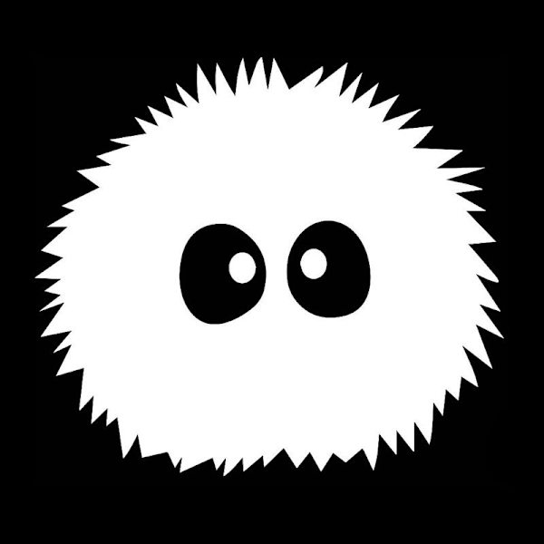 4 kpl Totoro Laputa -autotarrat mustavalkoisia