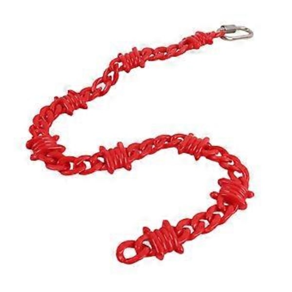 Trendy Lås Vedhæng Halskæde Gotisk Akrylkæde Torne Halskæde Unisex Choker Mode Smykker til Kvinder og Mænd Rød( Rød)