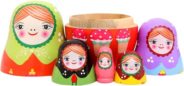 5 stk Håndlagde Tredokker Russiske Nesting Dolls Matryoshka Dolls - Sta