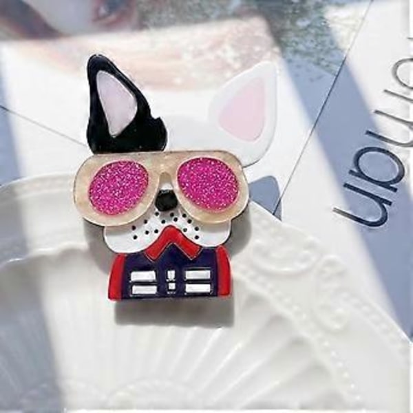 Hundbrosch, Handgjord Akryl Lapel Nål Stor Brosch Badge, Väska Nål Present till Kvinnor, Flickor, Pojkar 2.5in*2in