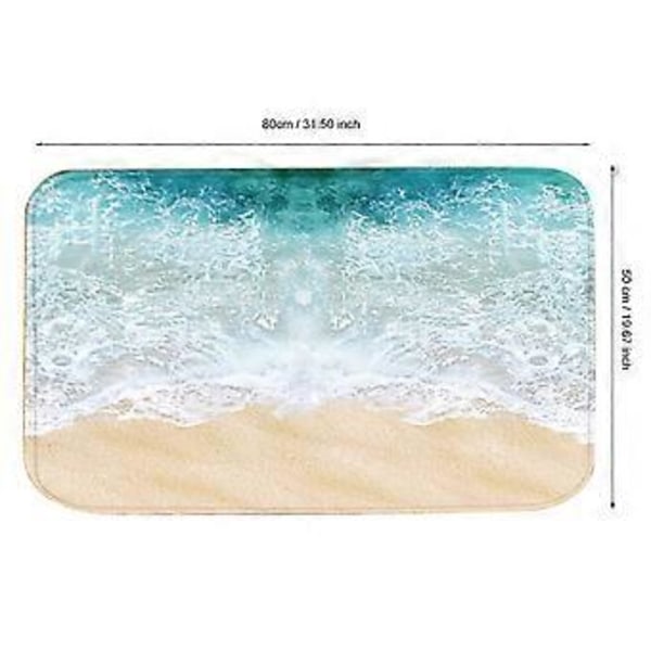 Sklisikker absorberende gulvmatte dørmatte for hjem inngang stue strand (50*80cm)