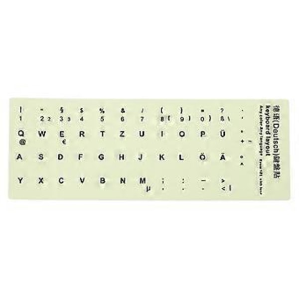 1 Ark Självlysande Tangentbordsdekaler Tyskt Tangentbord Ersättningsdekal