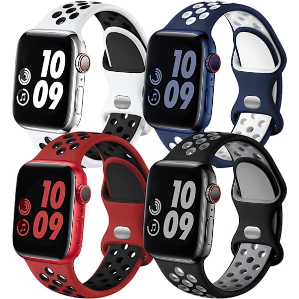 4PCS Bicolore Sport Bracelet Compatible avec Bracelet Apple Wat